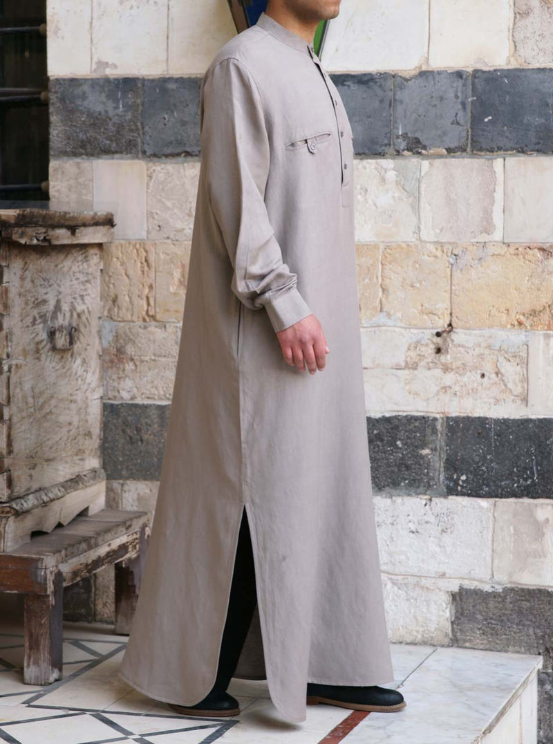 Linen Thobe with Side Slits