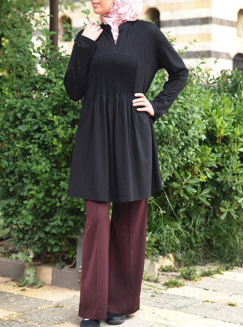 Pintucked and Pleated Blouse