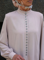 Pearl Buttoned Abaya Gown