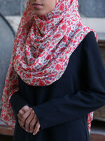 Red Tulips Chiffon Hijab