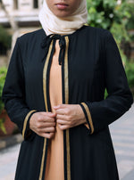 Gold Trim Open Abaya