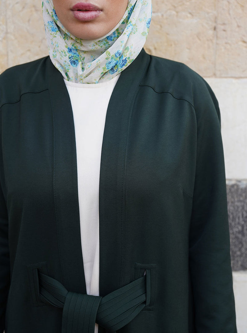 Pleated Belt Cardigan