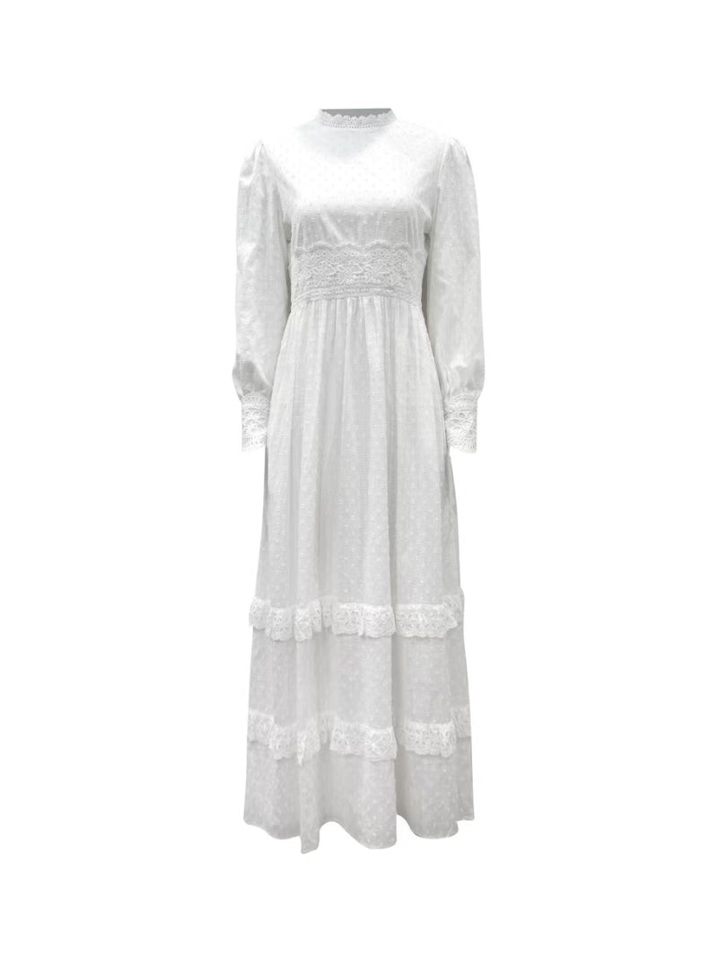 Nur Linen Maxi Dress - Cloud White