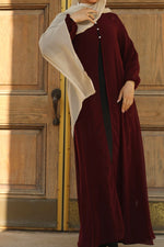 Hawa Chiffon Cardigan - Maroon