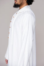 Wooden Button Thobe with Hoodie