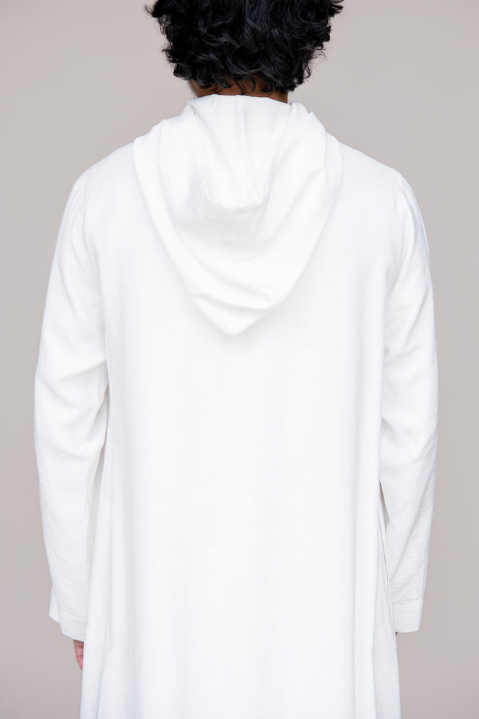 Wooden Button Thobe with Hoodie