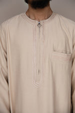 Twine Embroidered Thobe with Zipper