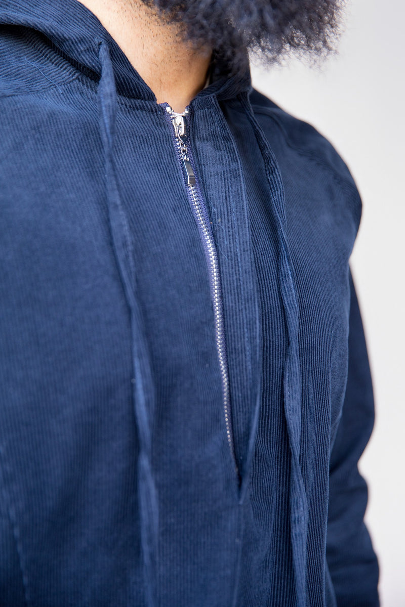 Pouch Pocket Corduroy Hoodie