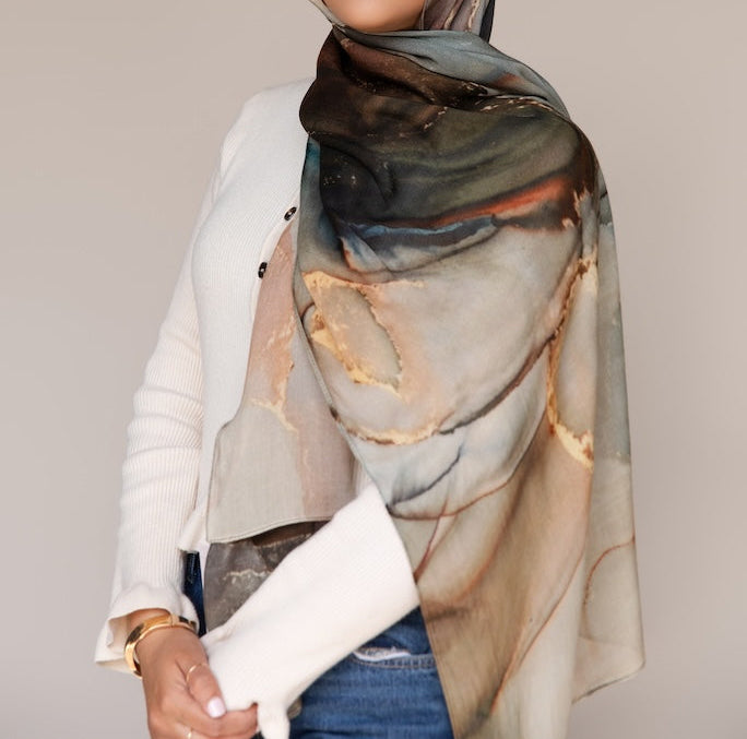 PRINTED MODAL - CLOUDED MARBLE