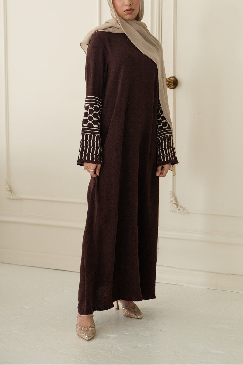 Najat Keffiyah Abaya - Toasted Mocha