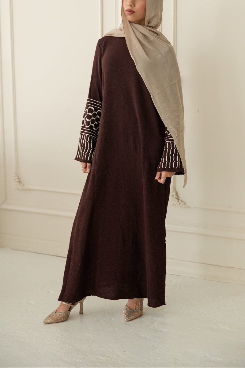 Najat Keffiyah Abaya - Toasted Mocha