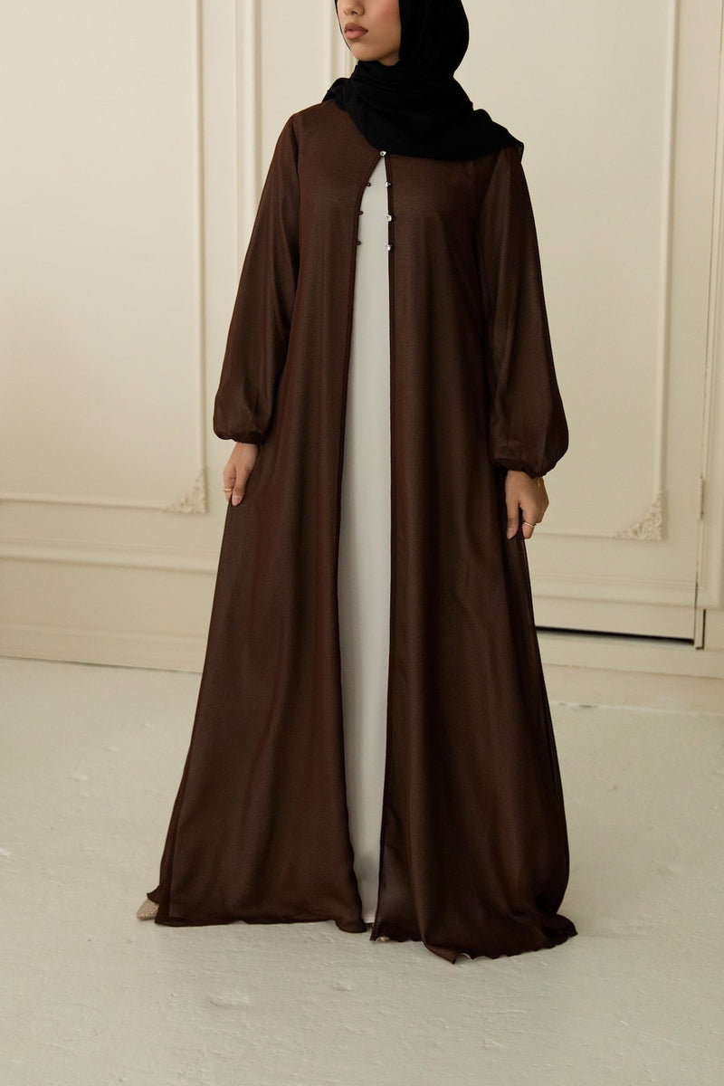 Hawa Chiffon Cardigan - Cocoa