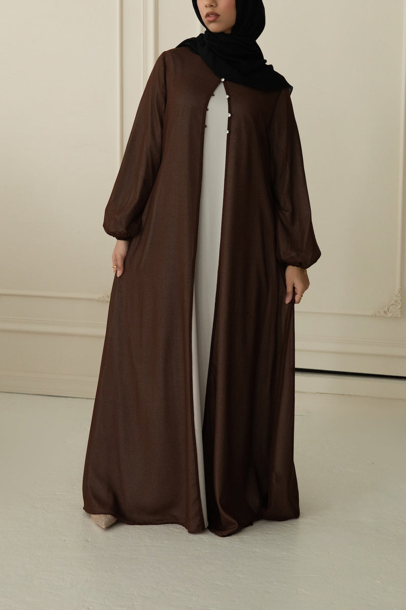 Hawa Chiffon Cardigan - Cocoa