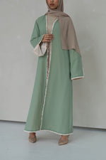 Alwan Reversible Kimono Abaya - Pistachio Creme