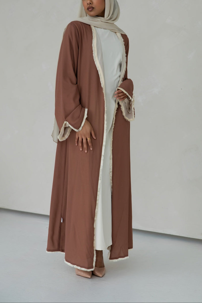 Alwan Reversible Kimono Abaya - Tiramisu