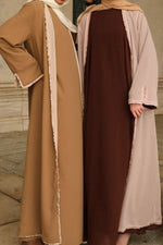 Alwan Reversible Kimono Abaya - Caramel Creme