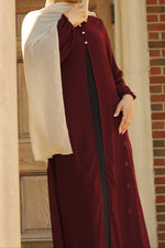 Hawa Chiffon Cardigan - Maroon