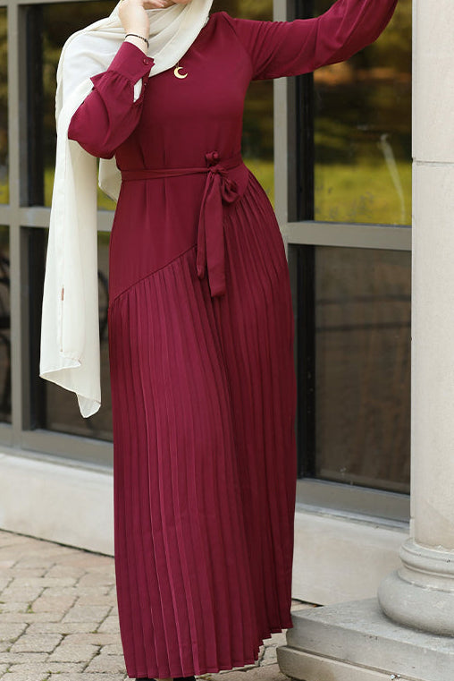 Zeenat Pleated Maxi Dress - Mulberry Rose