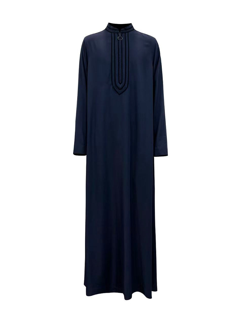 Ayyub Rayon Thobe with Black Contrast Trim