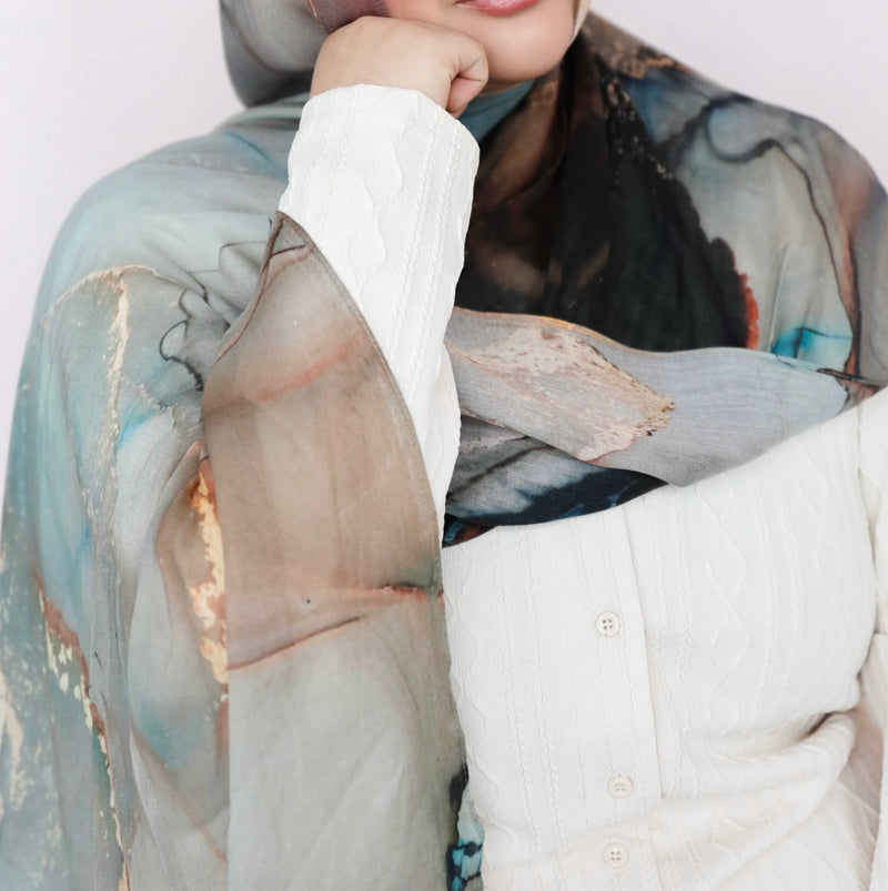 PRINTED MODAL - CLOUDED MARBLE