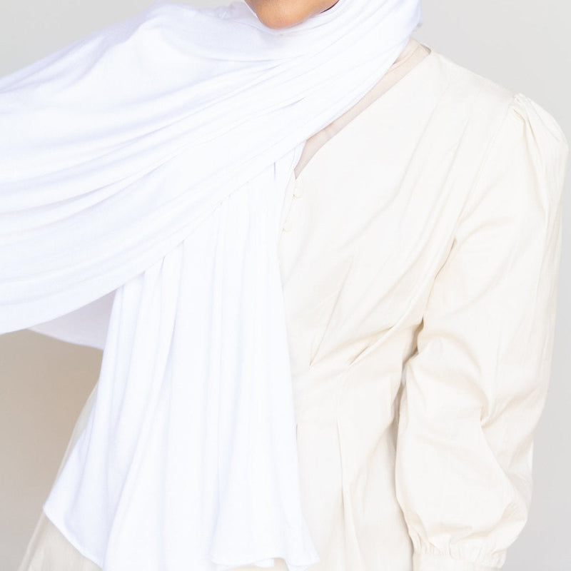 PURE WHITE Premium Jersey-AllScarves-Niswa Fashion