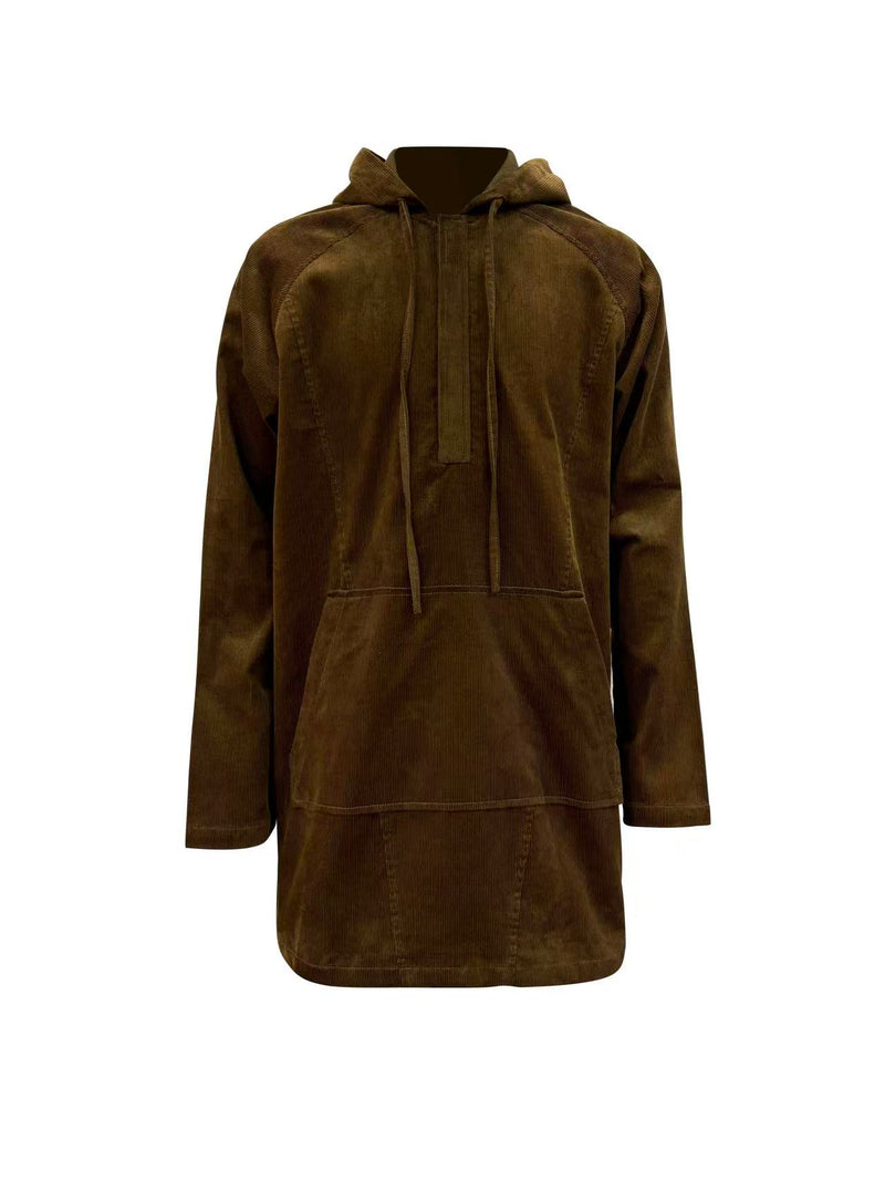 Pouch Pocket Corduroy Hoodie