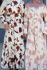 Reem Button Floral Maxi - Carnation