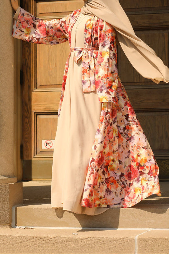 Nawar Kimono Abaya - Fall Sunset