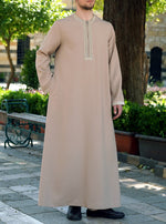 Handsome Trim Zipped Thobe