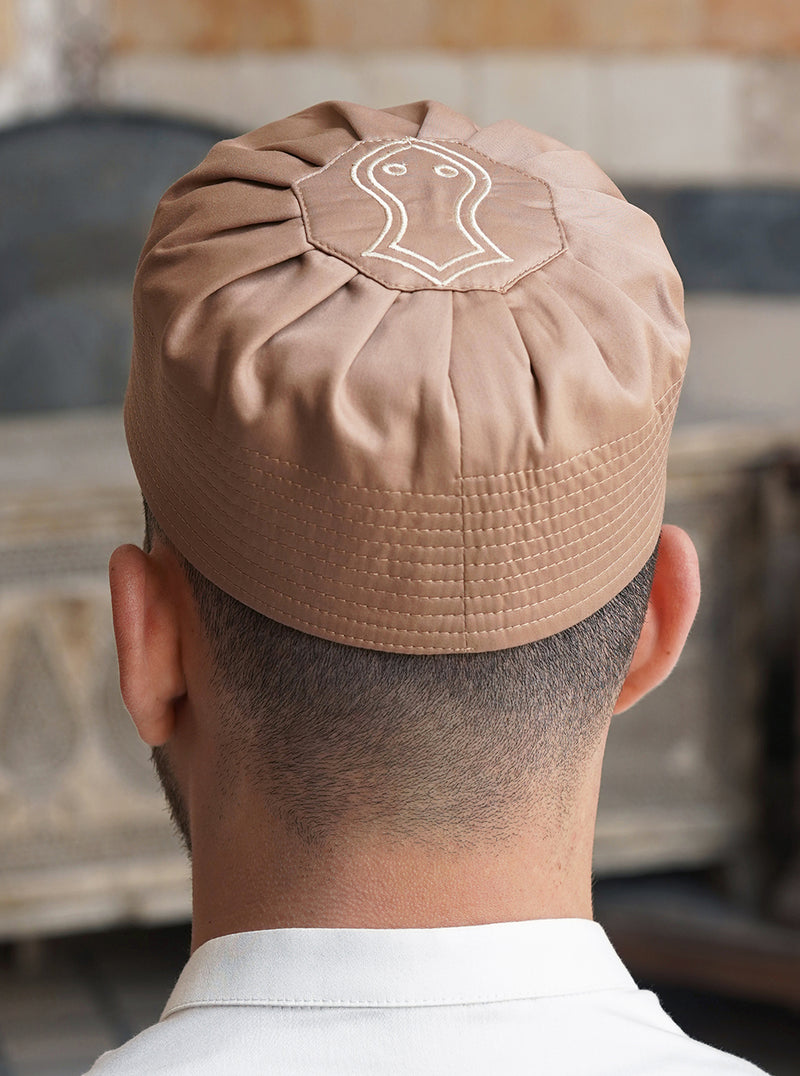 Mercerized Cotton Sandal Pleated Kufi