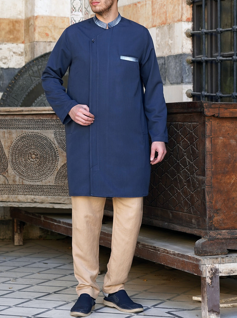 Plaid Contrast Tunic