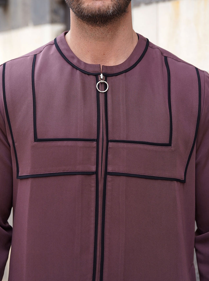 Black Bias Trim Thobe