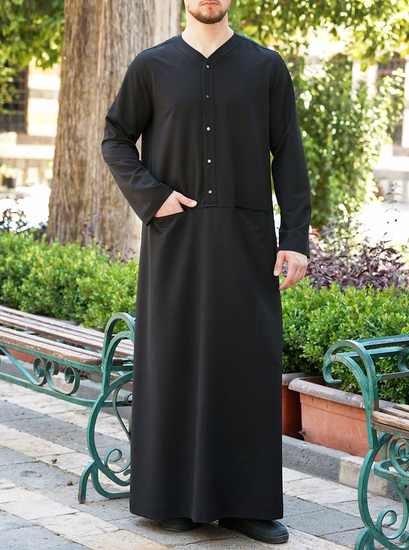 Medium-Weight Thobe with Welt Pockets for Men