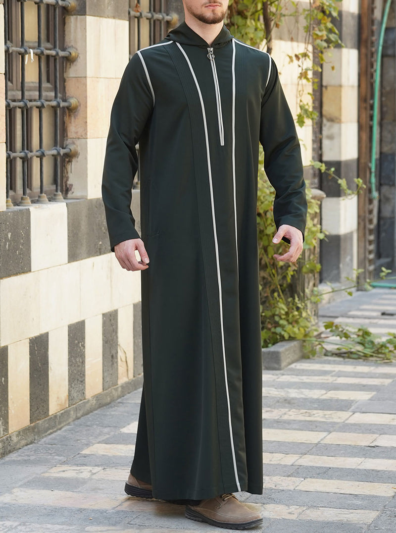 Hooded Thobe with Bias Trim