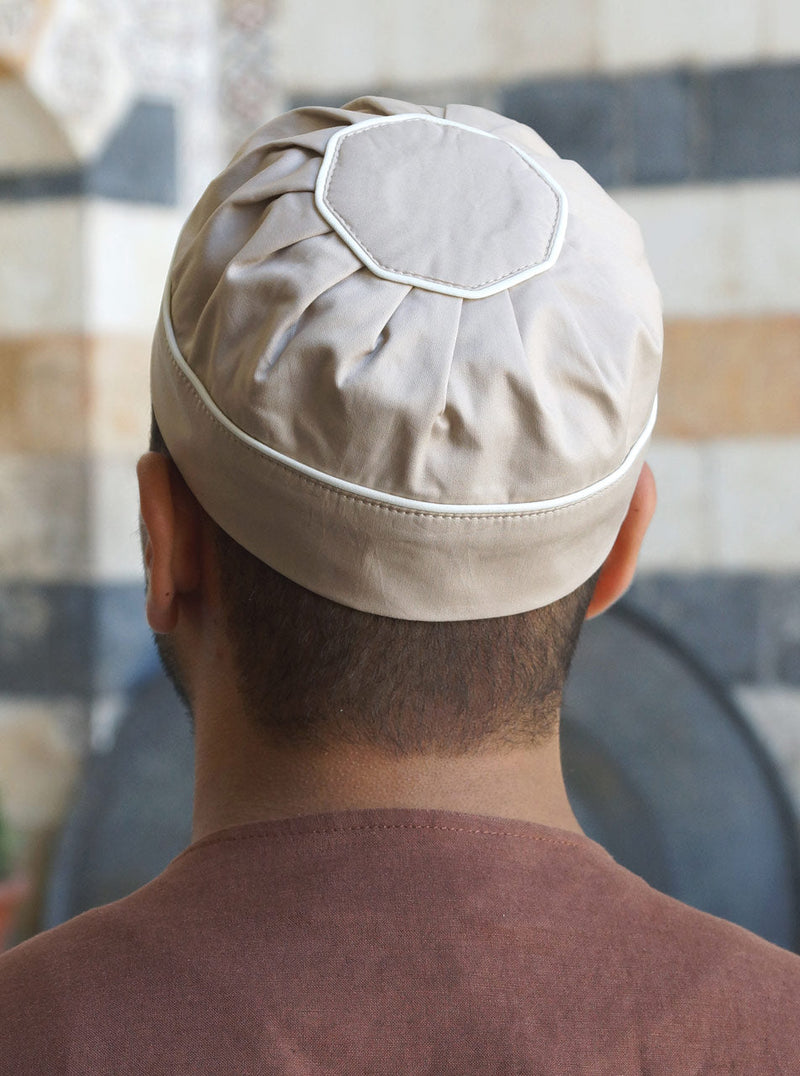 Pleated Kufi with Piping