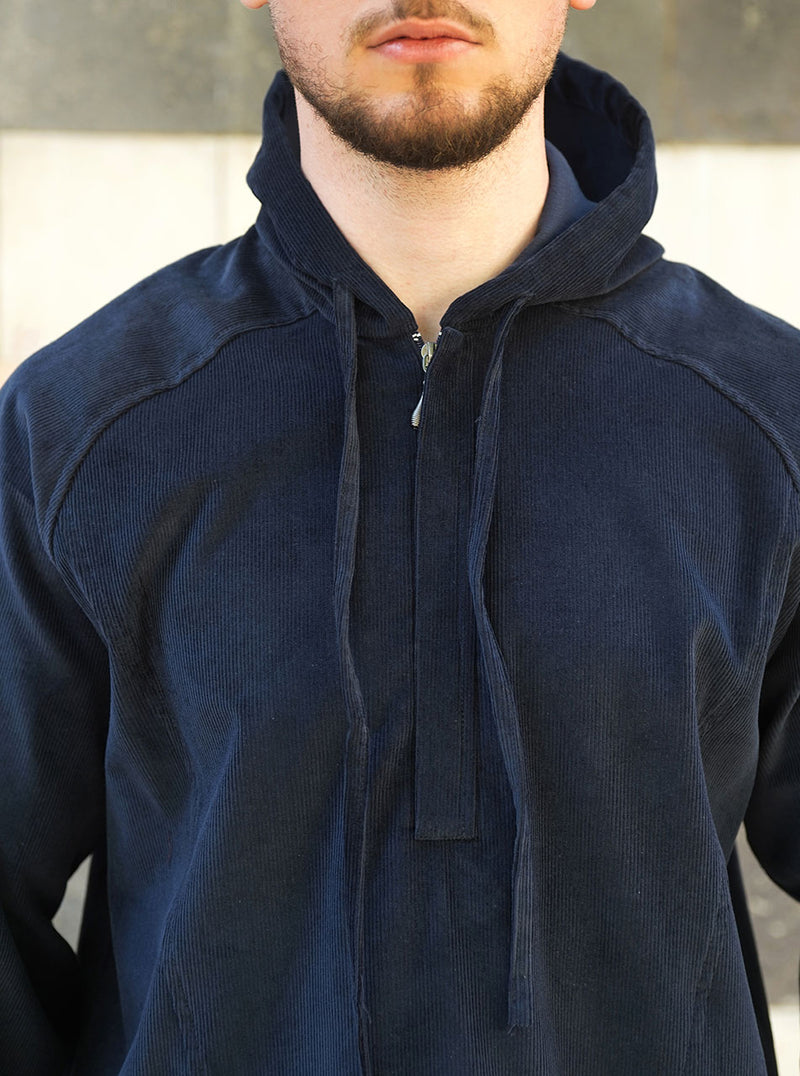 Pouch Pocket Corduroy Hoodie