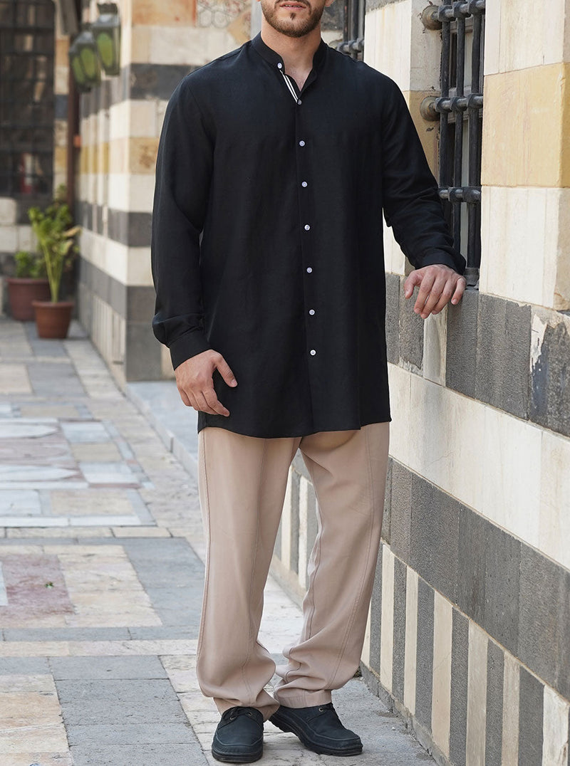 Button Placket Trim Shirt