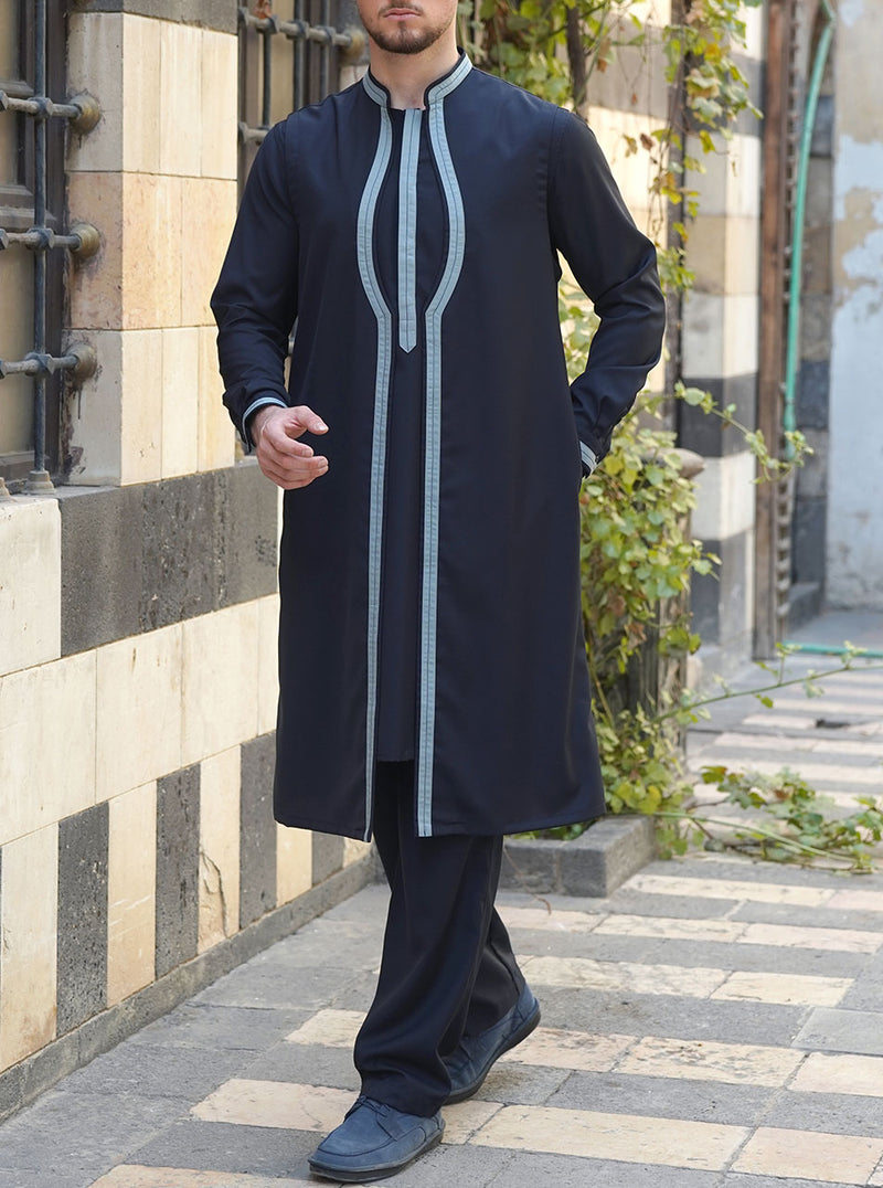 3-Piece Suit with Contrast Trim