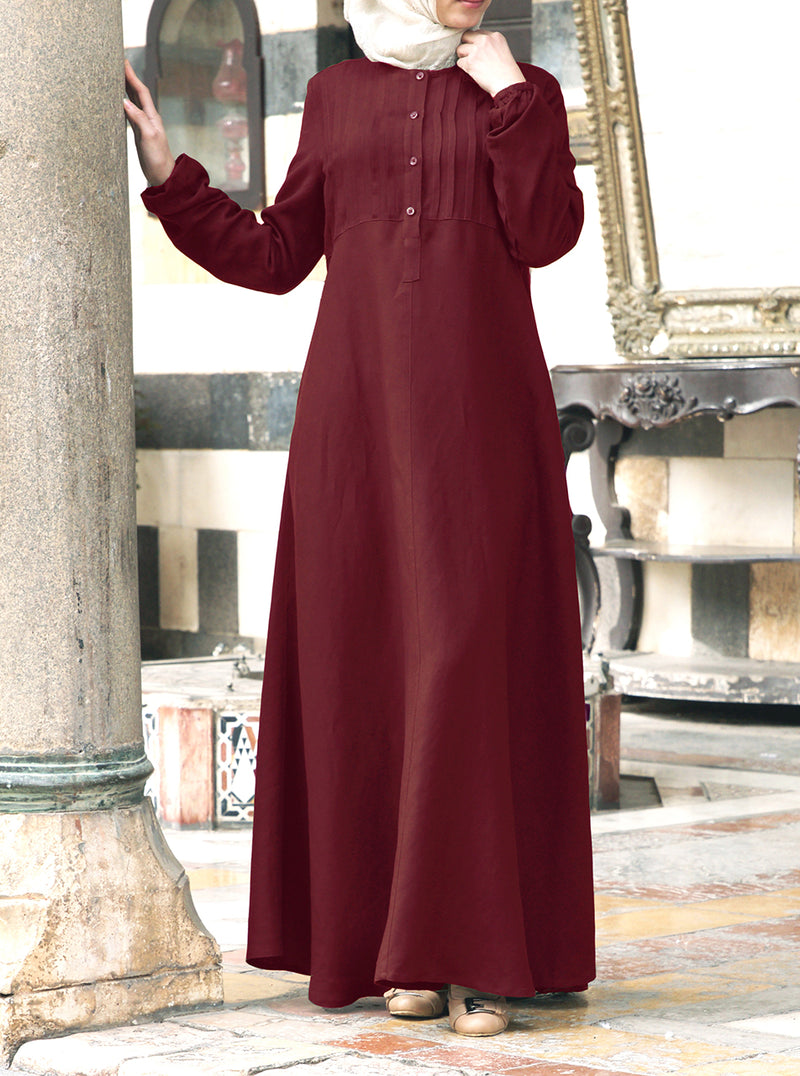Linen Abaya with Tucks