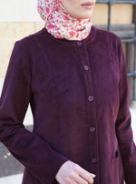 Pocketed Buttoned Corduroy Tunic