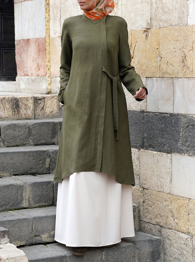 Linen Midi with Side Tie