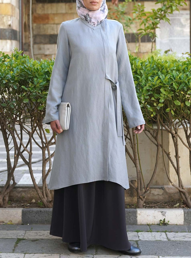 Linen Midi with Side Tie