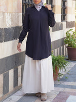 Linen Front Pleat Blouse