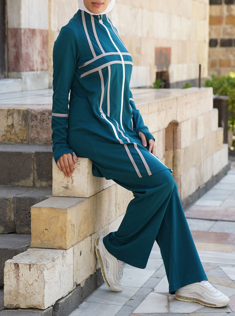 Full Zipped Bias Trim Tunic