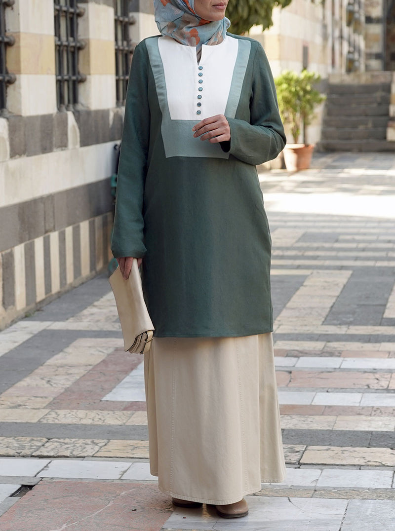 Tri-Color Linen Tunic