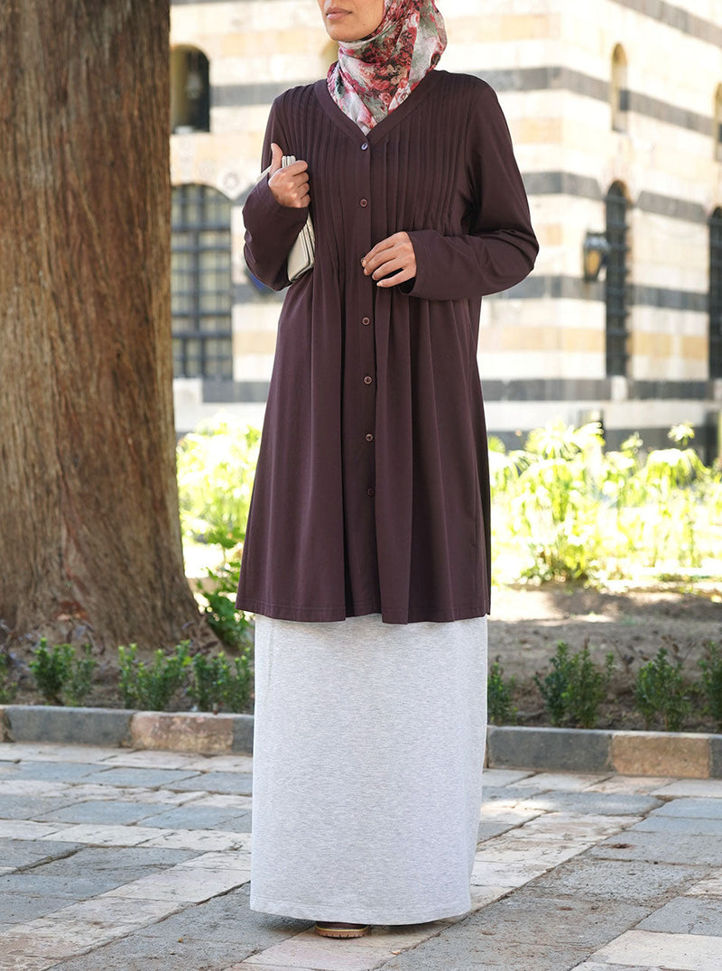 Pleated V-Neck Tunic