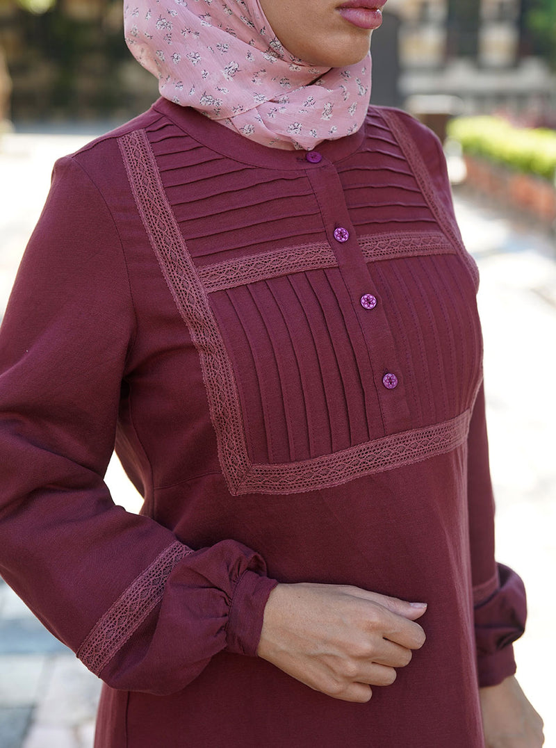 Lace and Pleated Blouse