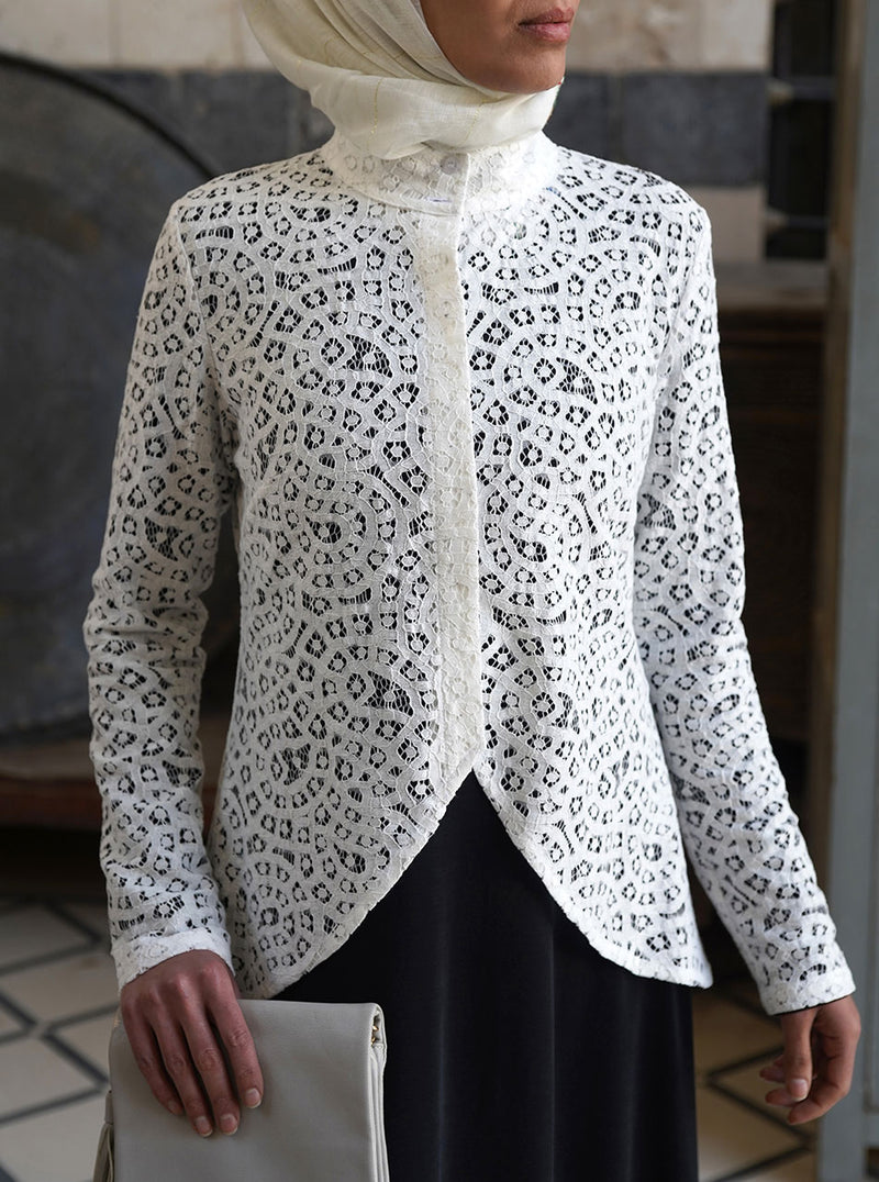 Lace Jacket Abaya Gown Set