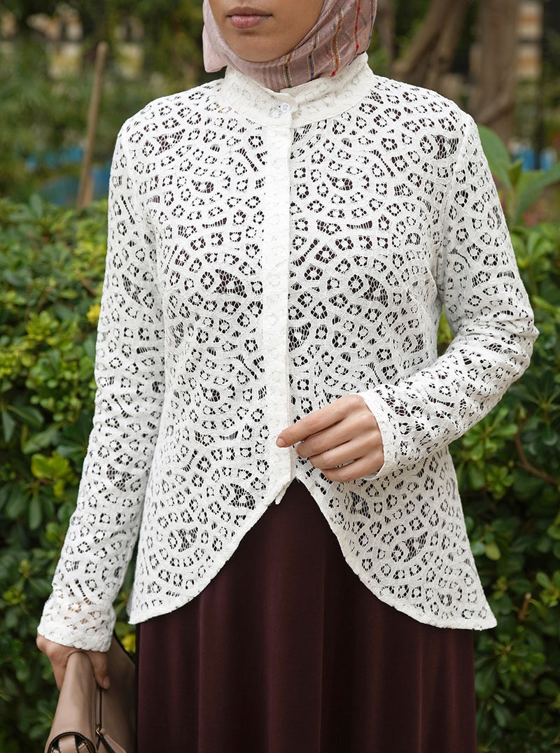 Lace Jacket Abaya Gown Set