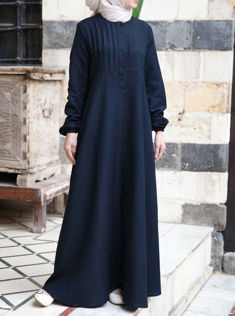 Linen Abaya with Tucks